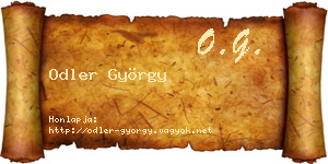 Odler György névjegykártya